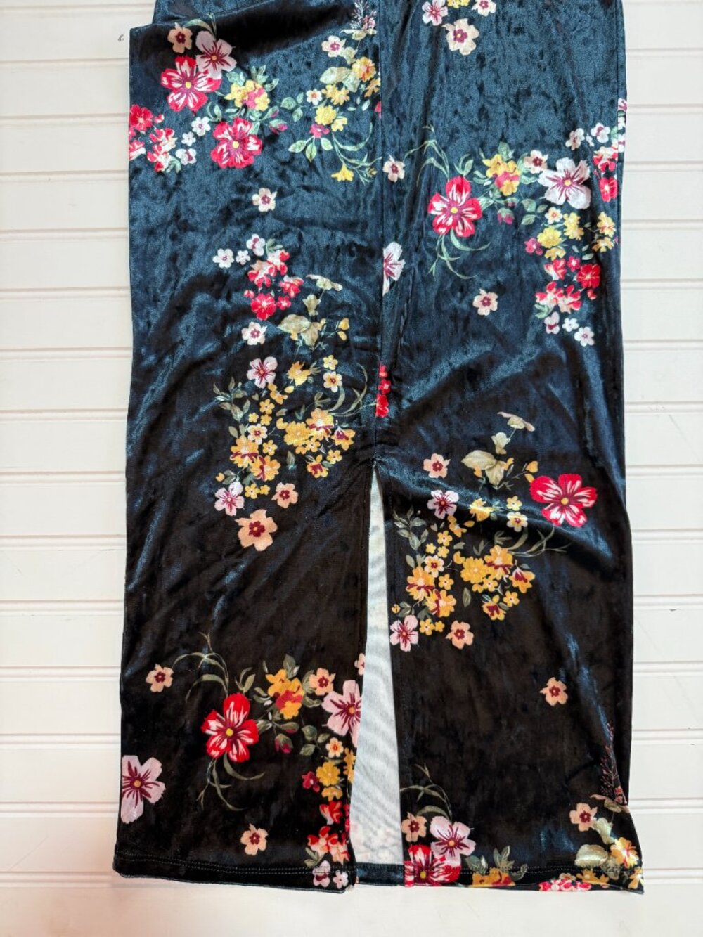 ASOS Velvet Floral Midi Dress Open Back Long Sleeve Bodycon Cocktail Party US 6 - Picture 7 of 10